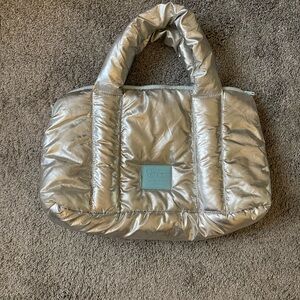 Jessica Simpson Silver Quilted Tote Bag